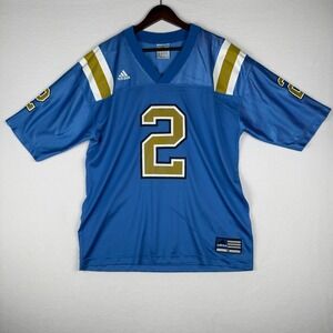 VTG Adidas UCLA Bruins Football Jersey Mens M Blue Gold #2 Mesh Y2K Streetwear
